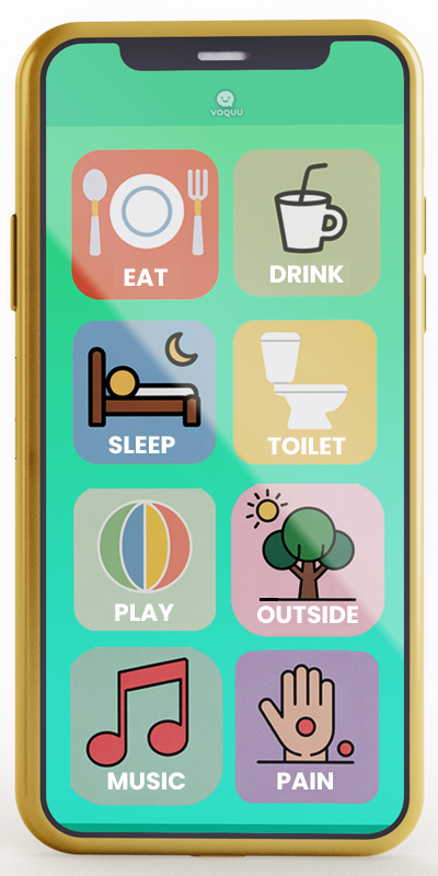 VOQUU app icons for nonverbal child communication